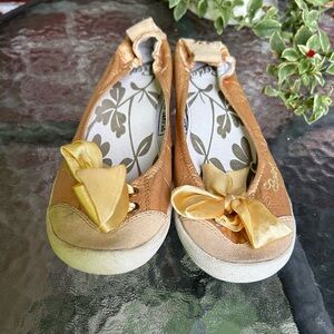 Replay | NWOT yellow suede with lace ballerina flats | size 6